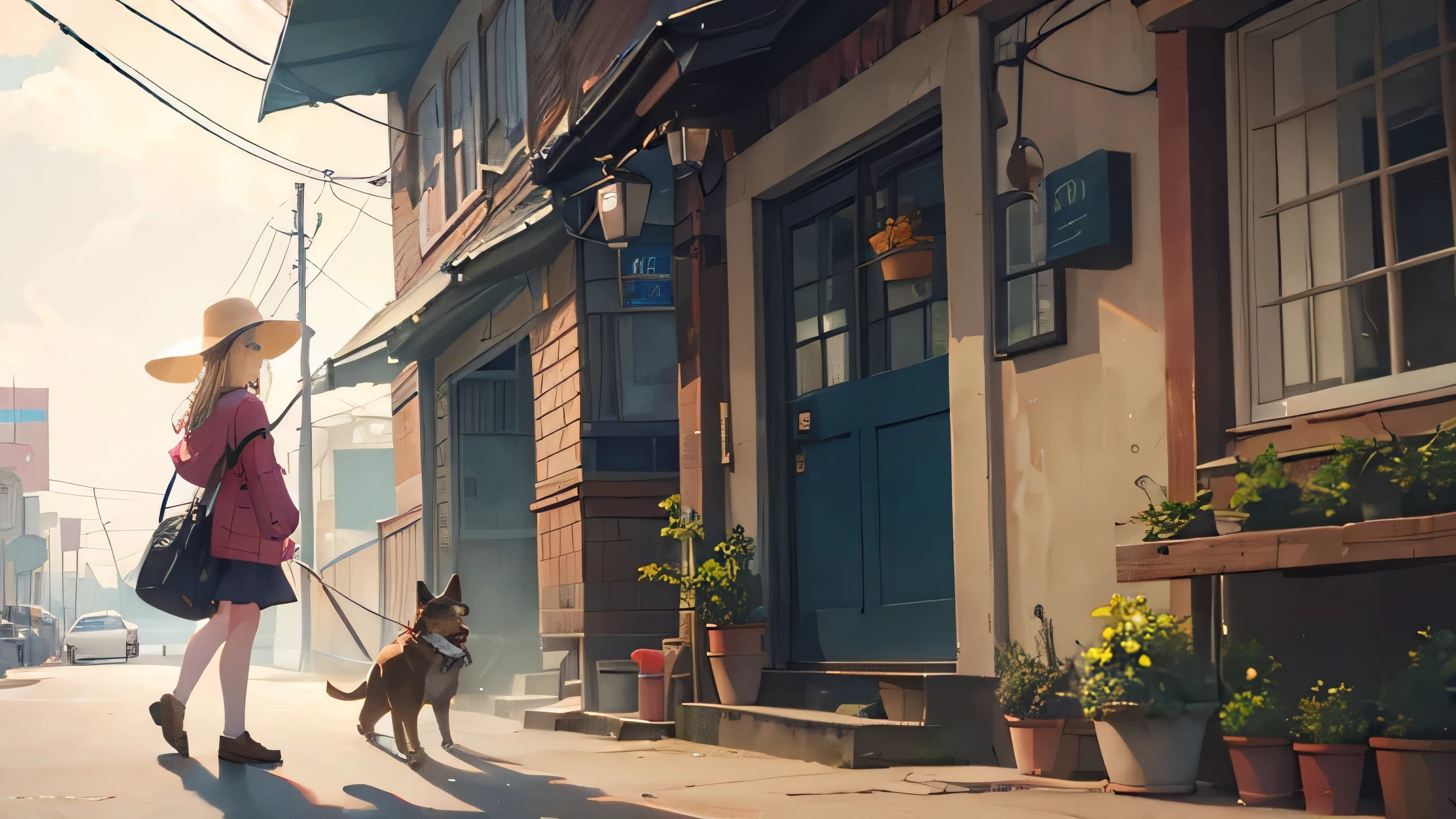 Girl and dog