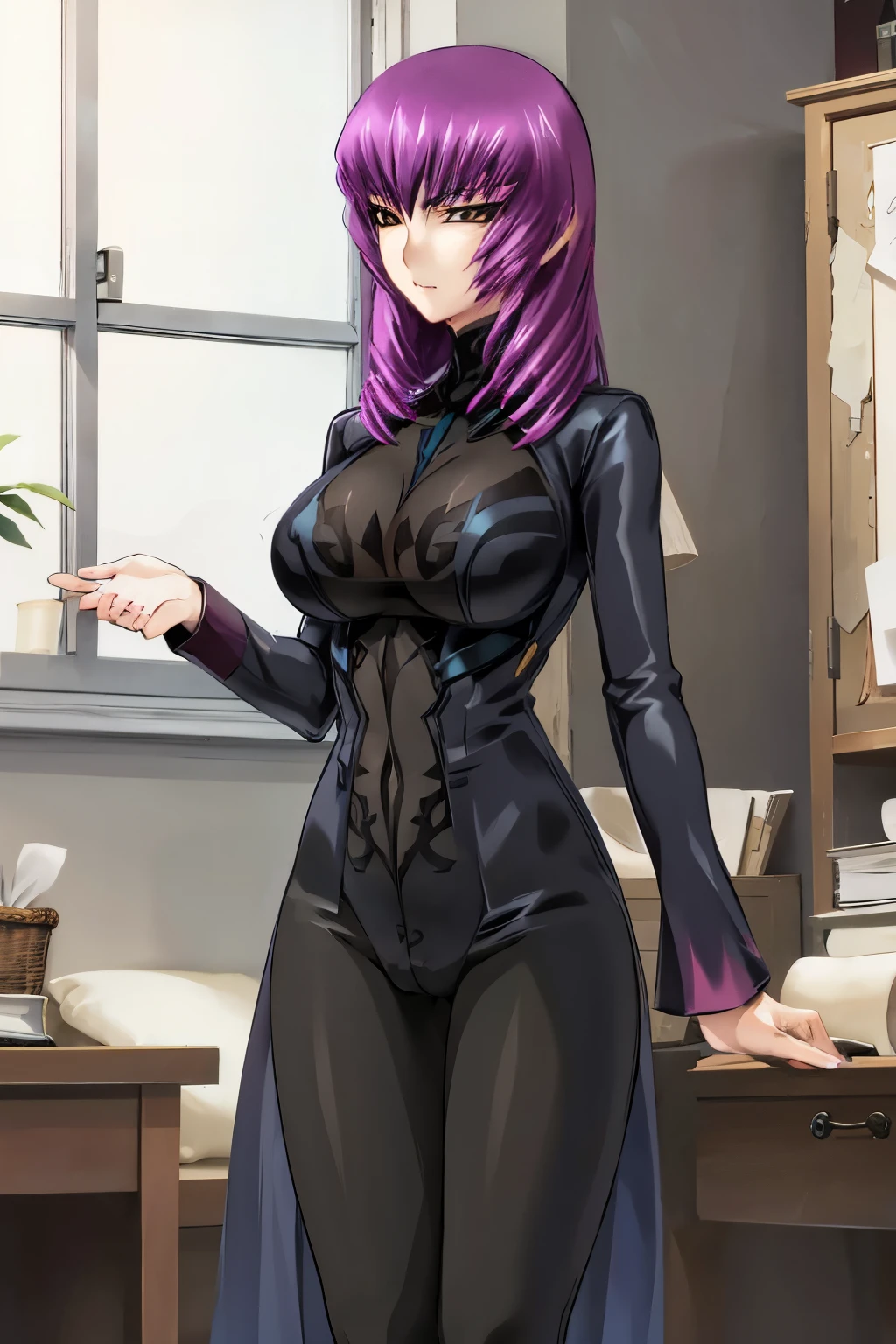 a woman in a lingersuit standing in front of a window, seductive anime girl, revealing clothes, beautiful alluring anime woman, attractive anime girl,Kouzuki Yuuko, revealing outfit, beautiful alluring anime teen, anime visual of a cute girl, with a large breasts, anime best girl, sultry smirk, beautiful anime woman