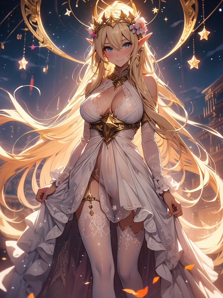 最high quality、1 womanエルフ NP: Worst quality ,Flower fractal art Marble pillar、sunrise、Beautiful radiance,High-definition depiction, Realistic, 8k, Unity, Wide Shot, light smile, Beautifully and vividly drawn, , Beautiful, beautiful, clear skin、sexy ((see-through bodystocking,))Countless rays of light pouring down, Swirling Light, big background, Raise one arm above your head, Intense light is emitted from the magic circle in front of the girl.
Romanticism,Cowboy Shot: The most beautiful form of chaos, Mr..々color, Intertwined flowers, Particle,magical gentle light,smile,sexy,image quality、masterpiece、Beautiful Face、Super beautiful elf woman((Big breasted 22 year old office lady、Nipples、Bust 90,Beautiful long ironed hair、blonde、height: 165cm。、sexy、Esbian、、high quality、、background((Star Narski)))、Starry Sky、Visual art、Written boundary depth、、Elf Ears、、universe、Happy smile、Gentle light、Elf forest、elegant、ticker beautiful decorative、、magic、forest、Beautiful tiara、Beautiful bed、Beautiful Landscape、A kind smile、wonderful、Fluttering petals、Dance happily、、Cultivate fantasy、、Mystery light Lots of flowers、、art、art,mystery,Ultra-high resolution,atmosphere