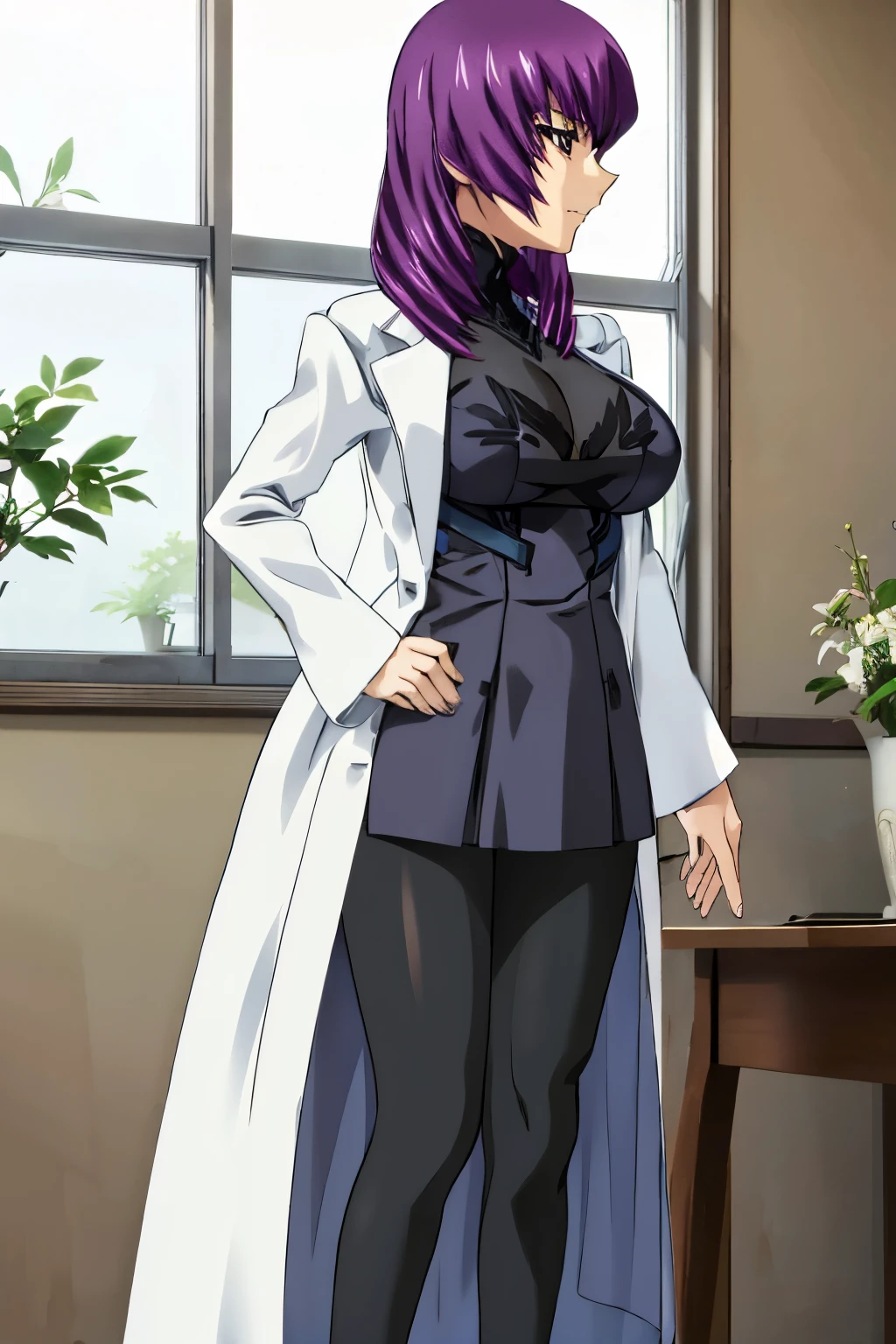 a woman in a lingersuit standing in front of a window, seductive anime girl, revealing clothes, beautiful alluring anime woman, attractive anime girl, Kouzuki Yuuko, revealing outfit, beautiful alluring anime teen, anime visual of a cute girl, with a large breasts, anime best girl, sultry smirk, beautiful anime woman