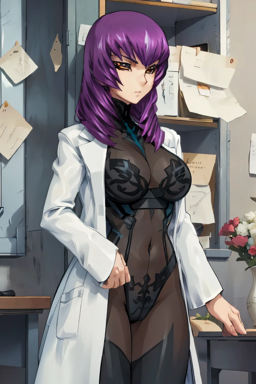 a woman in a lingersuit standing in front of a window, seductive anime girl, revealing clothes, beautiful alluring anime woman, attractive anime girl,Kouzuki Yuuko, revealing outfit, beautiful alluring anime teen, anime visual of a cute girl, with a large breasts, anime best girl, sultry smirk, beautiful anime woman