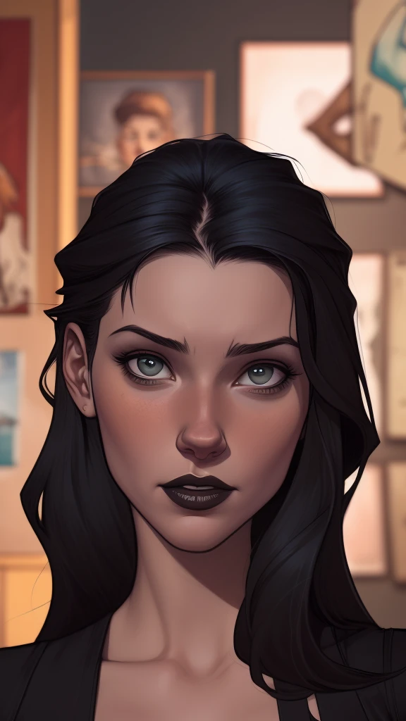 A closeup of a woman in a black top and a black bra, estilo de arte de charlie bowater, Estilo Charlie Bowater, retrato de vampiro, arte do personagem charlie bowater, Alena Aenami e Artgerm, Neoartcore e Charlie Bowater, Charlie Bowater cores ricas e profundas, lazy art style, Artgerm e Tom Bagshaw