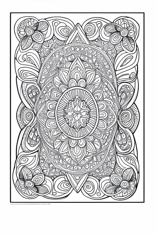 create a black and white unique coloring page