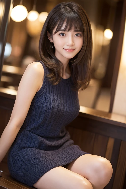 highest quality, Soft Light,超High resolution, (Realistic:1.4), RAW Photos,Tabletop, highest quality, figure, Super detailed, In detail, High resolution, 8k wallpaper, Perfect dynamic composition, Beautiful fine details, dress,Medium Hair, , Natural color lip, Random sexy poses,smile,Osaka,20-year-old girl,cute,The whole body is visible,Nipples are visible