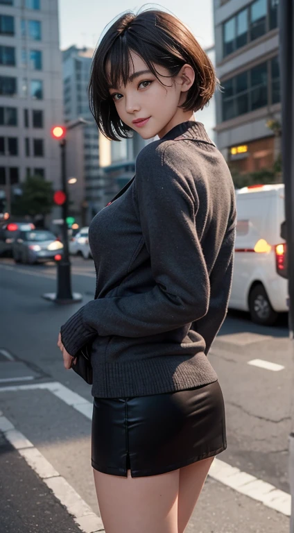 shool uniform, Cardigan, a very short miniskirt, Modern old cityscape, (The FW), 1womanl, Solo, 16 year old, headed body, (cute face), (Ideal ratio body proportions), (Composition from head to thigh), Smiling smile, erectile nipple, Sexy body, Wet, short-hair, Dark hair, big tits, A slender, gorgeous buttocks, beauty legs, Cinematic lighting, depth of fields, One-person viewpoint, F/1.8, 135 mm, nfsw, masterpiece, accurate, ((Anatomically correct)), Textured skin, Super Detail, high details, High quality, awardwinning, Best Quality, hight resolution, 8K, full body