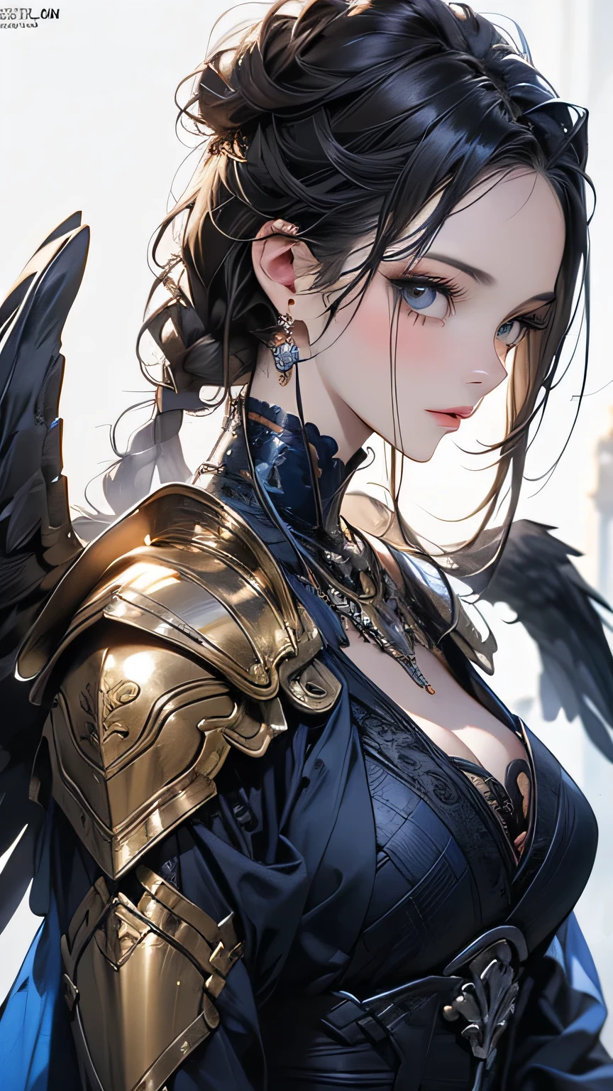 Close-up of woman in silver and blue dress, Chengwei Pan at Art Station, by ヤン・J, Detailed fantasy art, Amazing character art, Fan Art Best Art Station, Magnificent and elaborate character art, Beautiful Armor, Highly detailed art gems, Detailed digital anime art, artgerm の artstation pixiv, Girl in Armor