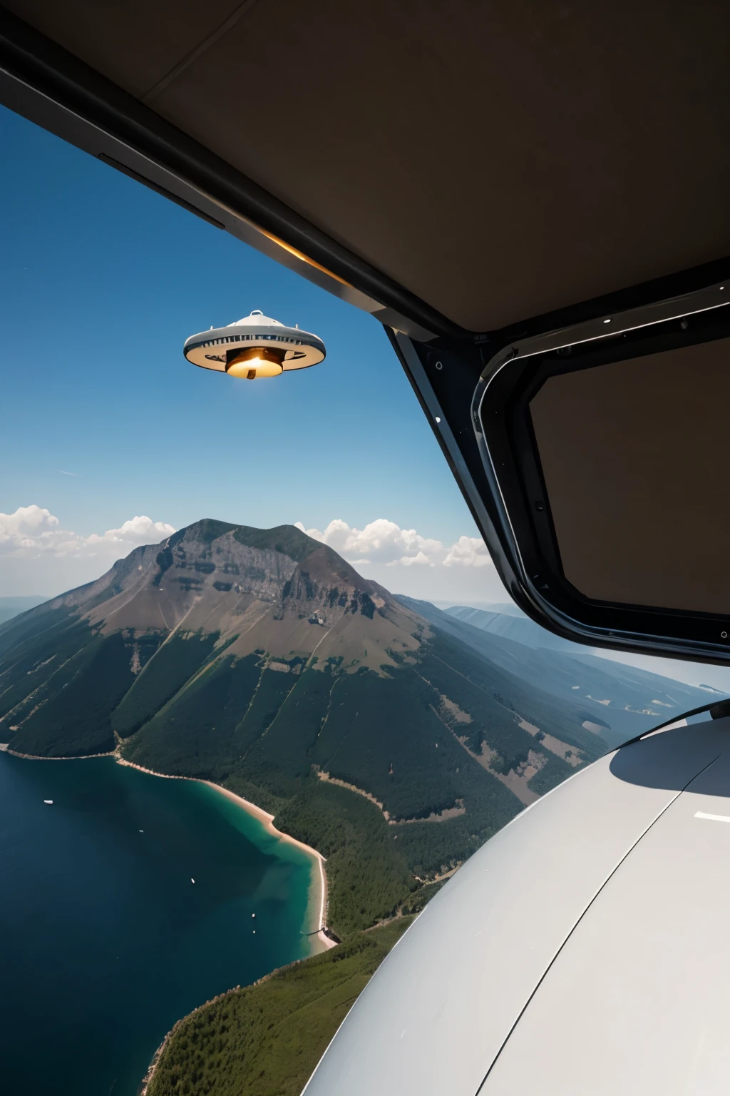 UFO hovering over Cessna aircraft