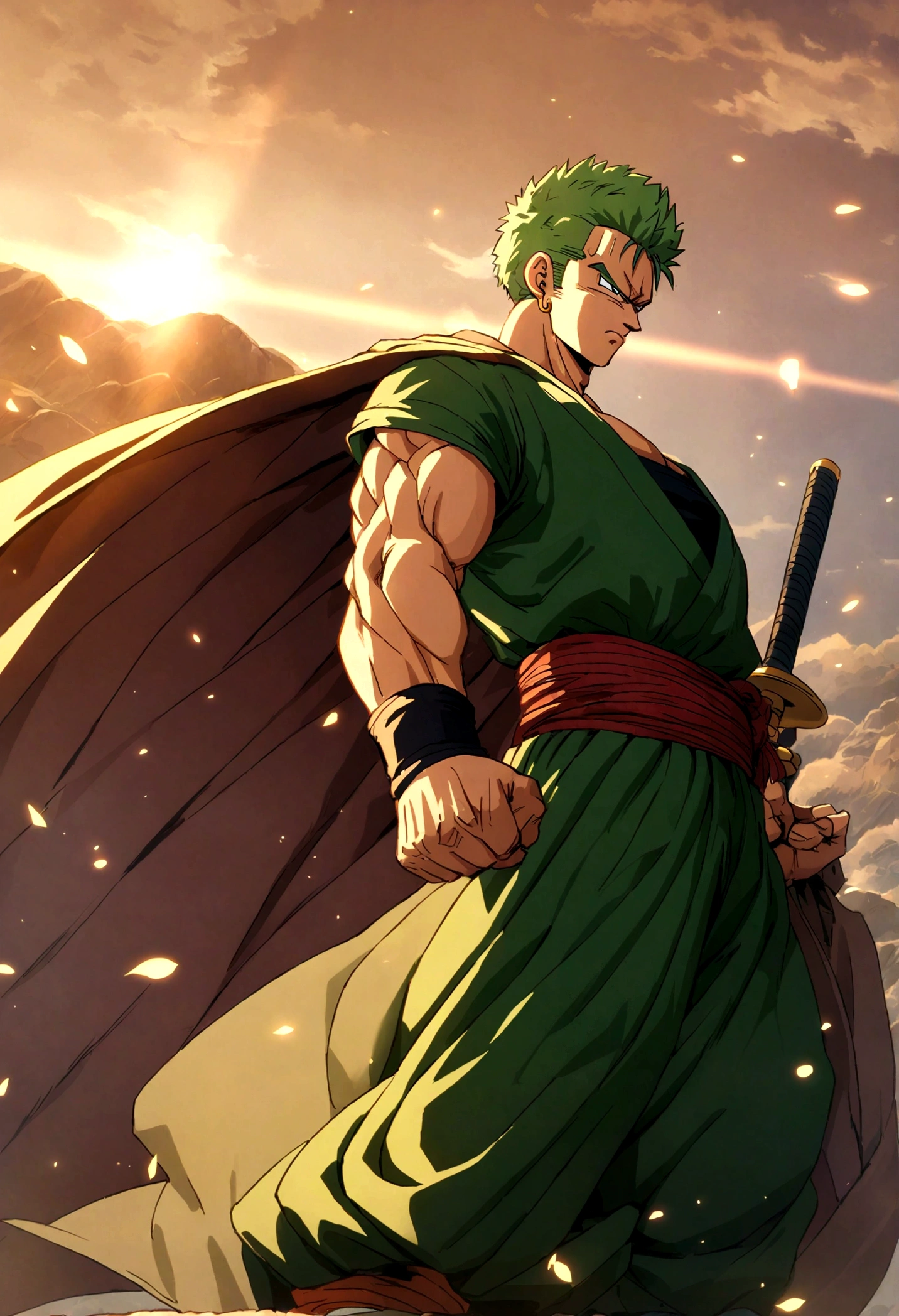 roronoa zoro in dragon ball z anime