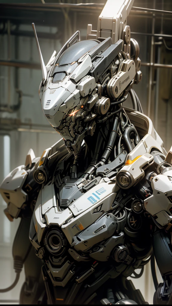 a highly detailed and realistic robot, industrial robot, robot with glowing blue eyes, futuristic robot, metal robot, robot with intricate machinery, robot with metallic body, robot with advanced technology, robot with complex inner workings, robot with advanced sensors, (best quality,8k,highres,masterpiece:1.2),ultra-detailed,(realistic,photorealistic,photo-realistic:1.37),cinematic lighting,chiaroscuro lighting,dramatic lighting,volumetric lighting,hard surface modeling,mechanical engineering,industrial design,concept art,digital art