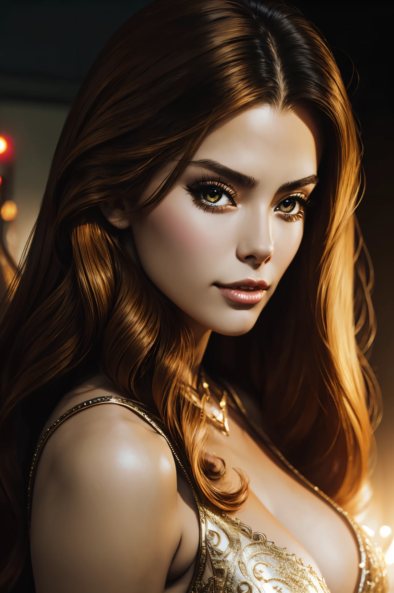 Carmen Electra, sexy clothes, character portrait, 4 9 9 0 s, long hair, intricate, elegant, highly detailed, digital painting, artstation, concept art, smooth, sharp focus, illustration, art by wlop, charlie bowater and alexandra fomina