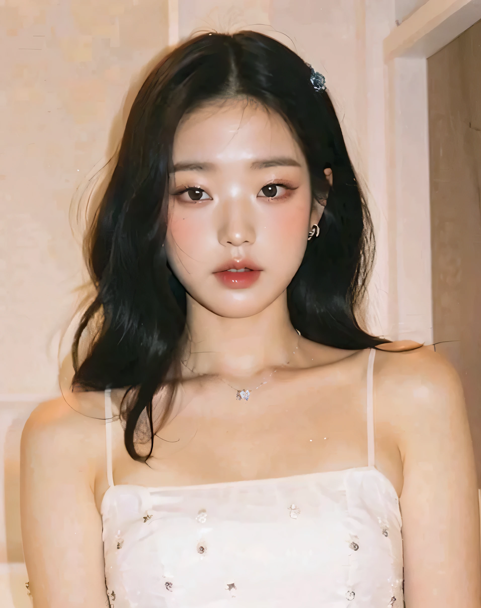 Araffe Asian woman wearing a white dress posing for a photo, Jennie rosa negra, Heonhwa Choe, kim taejin, jinyoung shin, jaeyeon nam, lee ji-eun, lee ji - eun, hermosa joven coreana, aparcar desde-min, kwak ji joven, jiyun chae, parque roseanne de blackpink, hermosa joven coreana