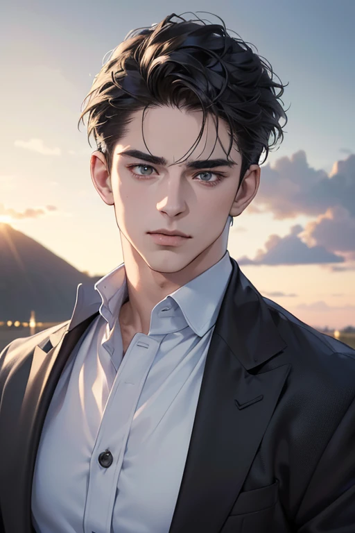 (best quality,4k,8k,highres,masterpiece:1.2),ultra-detailed,(realistic,photorealistic,photo-realistic:1.37),30 year old man, handsome anime,portraits,strong,masculine,dark hair,sharp jawline,mesmerizing eyes,perfectly styled hair,cool anime outfit,confident expression,vibrant colors,dynamic lighting