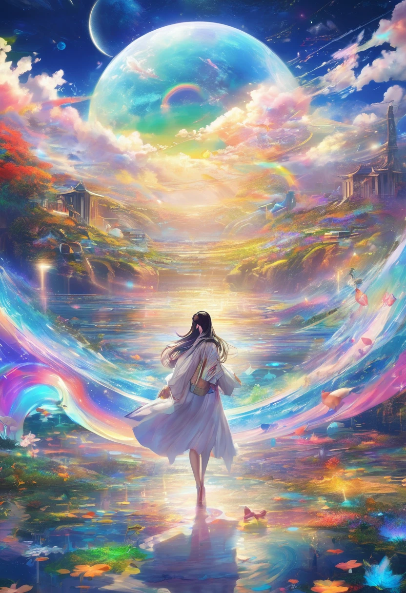 8k、Angel、Higher Dimensional World、future、another world、happiness、Colorful wind