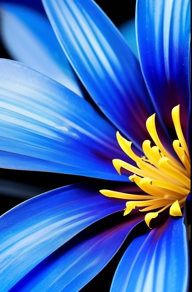 a close up of a blue flower with a budding, rich blue colors, beautiful black blue yellow, vibrant blue, beautiful detail and color, rich blue color, blues. beautiful, blue and black color scheme)), beautiful!!!!!!!!!, orchid, glowing blue, rich azure tones, vibrant but dreary blue, blue flowers, beautiful flower, an orchid flower, beautiful detail
