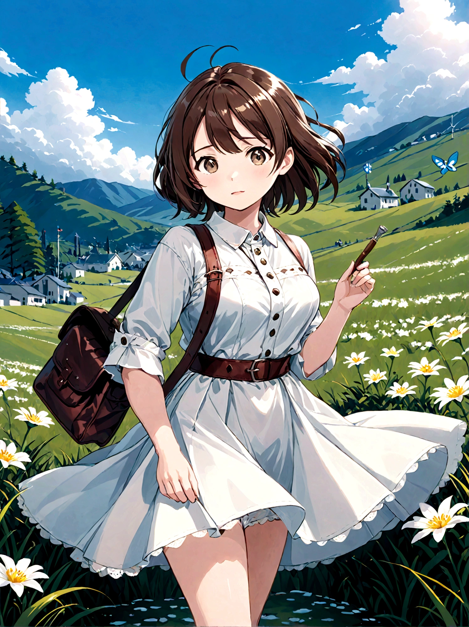 音無響子
Low - Angle、
Low - Angle、Long skirt、Hold down your skirt that is being blown up by the strong wind、Anime white panties in a strong wind、Crotch is visible
ローレグのパンツ、Color: White、
Crotch is visible、
、Lined、White lace lining、