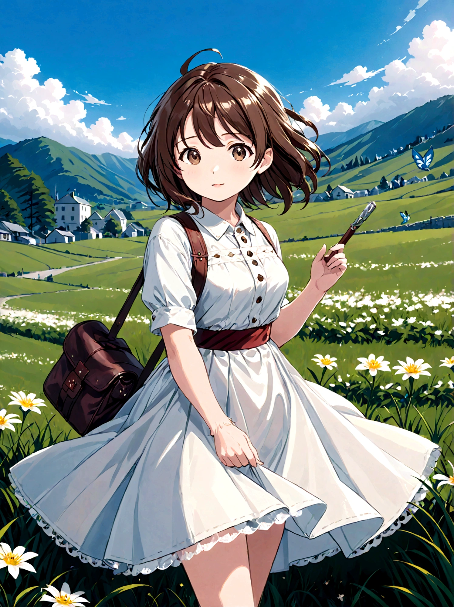 音無響子
Low - Angle、
Low - Angle、Long skirt、Hold down your skirt that is being blown up by the strong wind、Anime white panties in a strong wind、Crotch is visible
ローレグのパンツ、Color: White、
Crotch is visible、
、Lined、White lace lining、