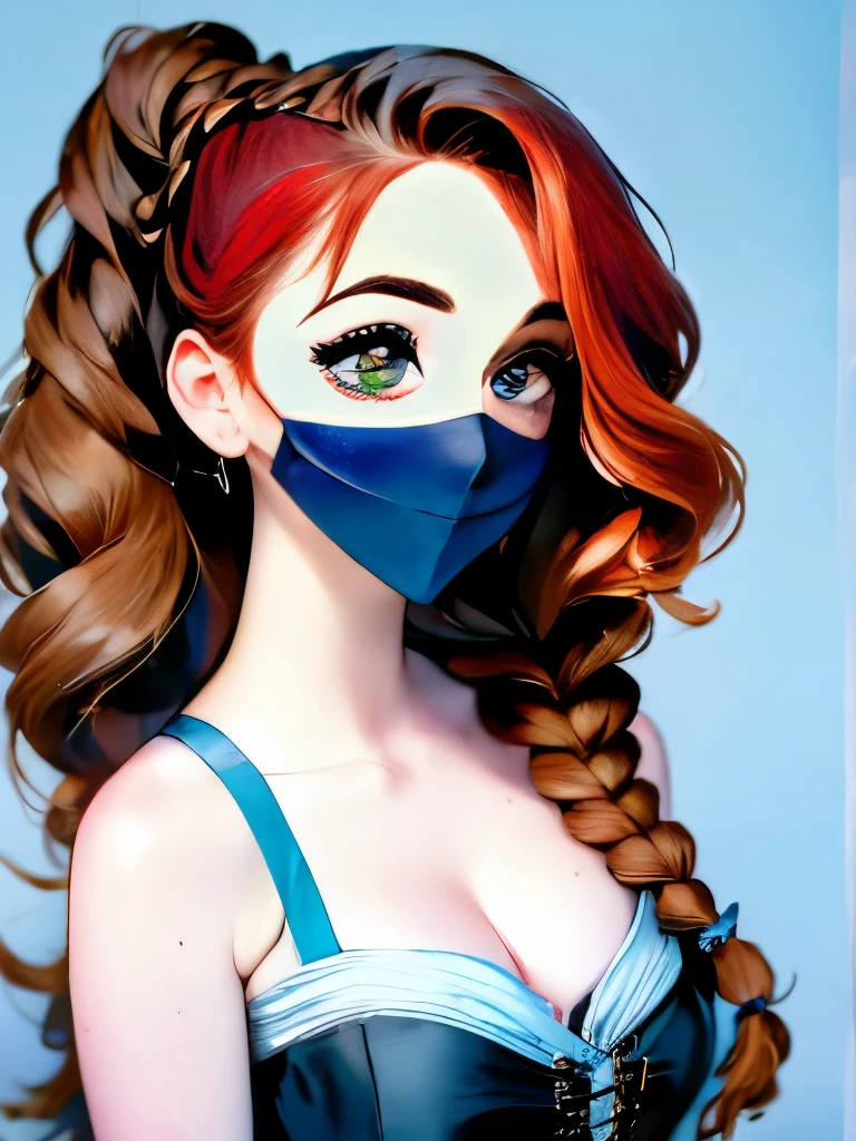 woman with long hair in a black dress and a brown jacket, a portrait inspired by Hermione Hammond, tumblr, art nouveau, long braided curly brown hair, braided brown hair, gorgeous kacey rohl, her wardrobe is attractive, olivia culpo as milady de winter, beautiful stella maeve magician, long dark braided hair, her hair is in a pony tail