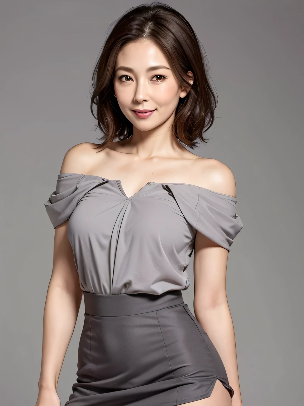 (RAW Photos:1.2), (Realistic:1.4),Beautiful detailed woman,非常にfine grainと顔, fine grain, Very detailed,High resolution, Highest quality,8k wallpaper,masterpiece,Highest quality,1 female,alone,rich,Whole Body Ezbian,(A little thick:0.9),Toned figure,,Tight waist,alone,(Purple V-neck knit,Sleeveless mini skirt,High heels),Pearl Earrings,One-length curly hair,A kind smile,A dignified atmosphere,black eye,Realistic,sofa、Cherry Blossom