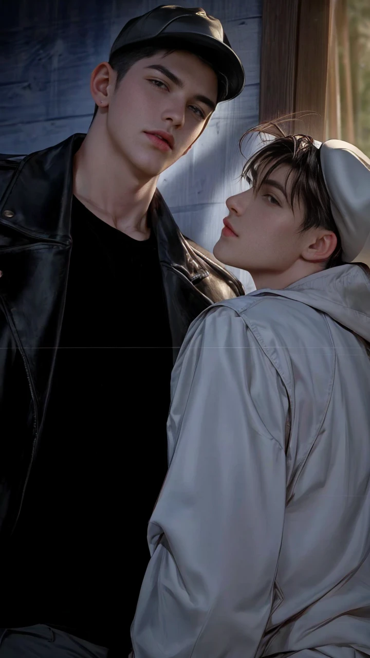masterpiece, 1boy, young, handsome, black hair, undercut hair, hat, 1boy, handsome, brown hair, short hair, perfect face, detailed eyes and face,brown eyes, clean shaved, muscular, capturing a rural atmosphere, dynamic lighting, unreal engine 5