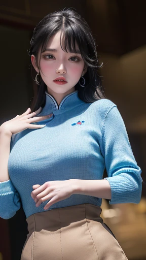 best quality, (original photo: 1.2), (masterpiece: 1.4), (actual: 1.4), (high resolution: 1.4), Chinese actress Guli Nazha, depth of field, intricate details, 8k, Very detailed, perfect lighting, epic background, big bust 1.3, The clothes are messy, shattered, The whole body is soaked