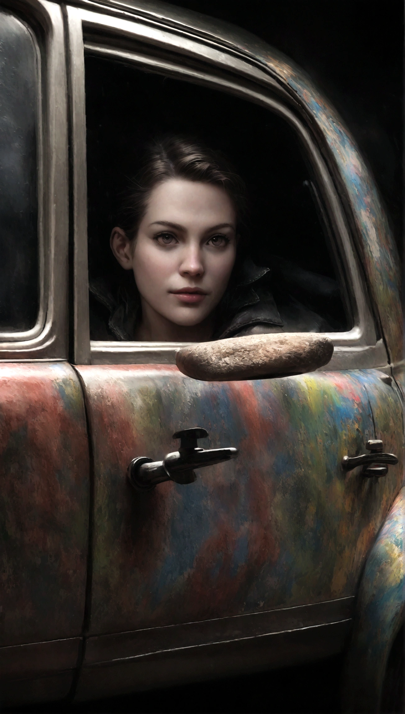 fotografia automotiva, in studio, fundo escuro, close up em um carro esportivo conceito, photo realistic, cinematic image
