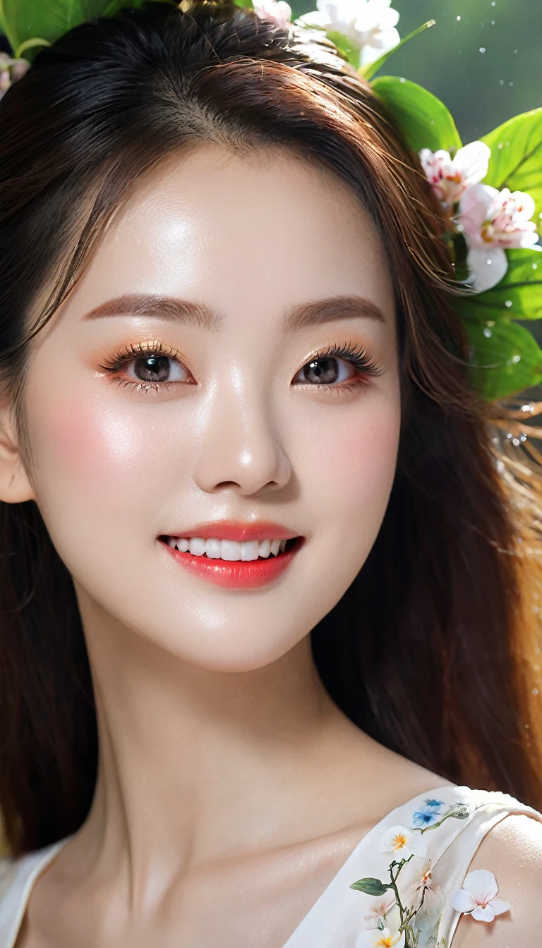 very beautiful girl, asian mixed idol model;
(((Girl wearing a silk dress rents flowers, Leaves, birds, colourful)));
((lifelike:1.2)), ((masterpiece:1.2)), ((Highest quality image)), ((not NSFW)), ((8K)), CG, HD, ((high solution và tương phản)), ((Super nice graphics)), ((professional)), ((màu sắc detail và rực rỡ)), ((Super smooth image)), ((Advanced photography techniques)), ((RAW thật)), ((Kết cấu ảnh perfect));
Complex lighting, yellow-black rays, ((Face lighting));
sunlight ((lấp Leavesnh)), ((illuminate the girl's body));
glossy pink lips, phấn mắt hồng, eyelash, blush, mỹ phẩm, aa bright white, lỗ chân lông detail, da stretch the ball, da stretch the ball; bàn tay perfect, spotless; ivory white skin, ruddy, stretch the ball, shiny;
golden red hair, smooth, floating in the sunlight, detail;
blue eyes, charming, ((trang điểm high solution)), true, ((damp)), detail, phấn mắt hồng;
two delicate eyelids, đẹp perfect, detail, eyelash đen;
Arched eyebrows, dear, high solution, detail;
khuôn mặt xinh đẹp và perfect, holiness, light makeup, cân đối perfect, đẹp đến từng detail, ((shiny)), mỹ phẩm;
Beautiful nose, lovely, cao, detail;
blush, prominent cheekbones, detail;
đôi môi charming, glossy pink lips;
Bright smile, pure white teeth, detail;
beautiful hands, perfect, ((error-free)), no disability;
cơ thể siêu perfect, full of life;
big and plump breasts, Raised nipples, Deep chest slit, toning, detail;
mông nở nang, shiny;