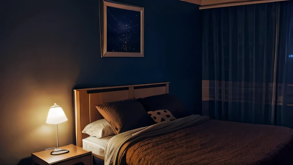 Night, Room background, 4k