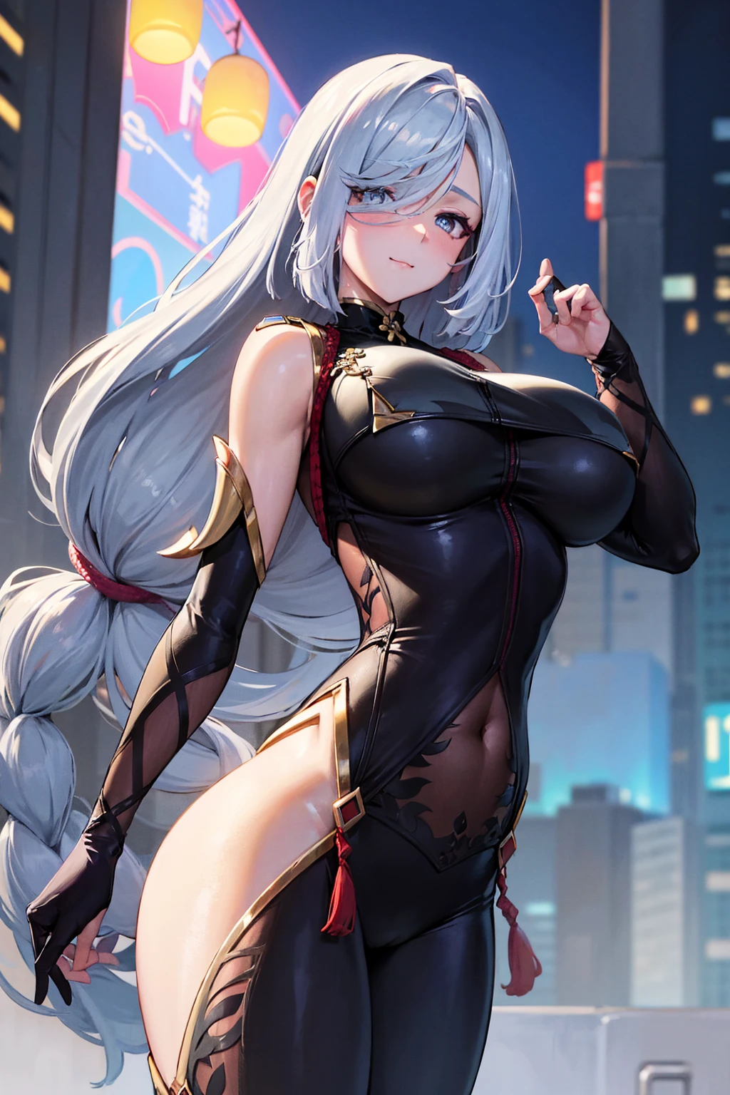 ShenheV4, tight pants, sportswear, butt, seductive, thick thighs, night city view, realistic, best quality, masterpiece, ultra detail, ultra high res, extreme detail, skin tight outfit, seductive, realistic, best quality, masterpiece, ultra detail, ultra high res, extreme detail, 8k, round ass, perfect face, detailed face, extreme detail, voluptuous, realistic, 1girl, solo, long hair, looking at viewer, smile, big breasts, night city background, butt, bare shoulders, tight shirt, closed mouth, portrait, skin tight outfit, silver hair