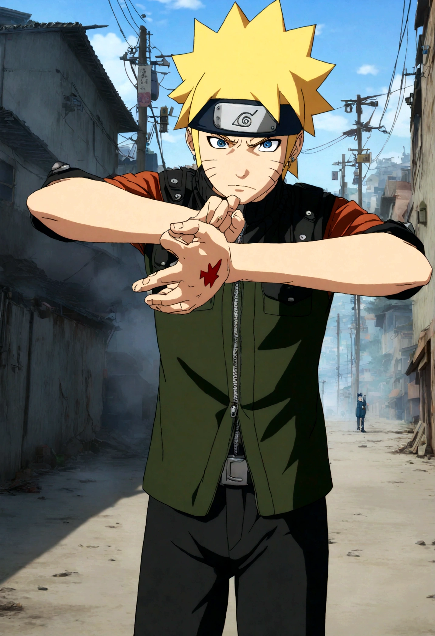 1 boy in an anime style, Naruto Uzumaki from Naruto, amazing anime 8K, cool pose, Naruto, 4K manga wallpaper, anime wallpaper, pain from Naruto, amazing anime style, anime wallpaper, Naruto in GTA V, scorching hell, anime image, best anime 4K wallpaper of Konohana, perfect hands