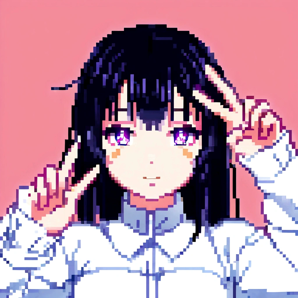 Anime girl with dark green hair making a peace sign,瞳の色は赤色 Anime Styled 3d, Realistic Anime 3D Style, Anime Style. 8k, 3d anime girl, flat Anime Style shading, Created by Anime Painter Studio, flat Anime Style, Cute anime face, Anime Moe Art Style, Live2D Virtual Youtuber Model, Stylized anime