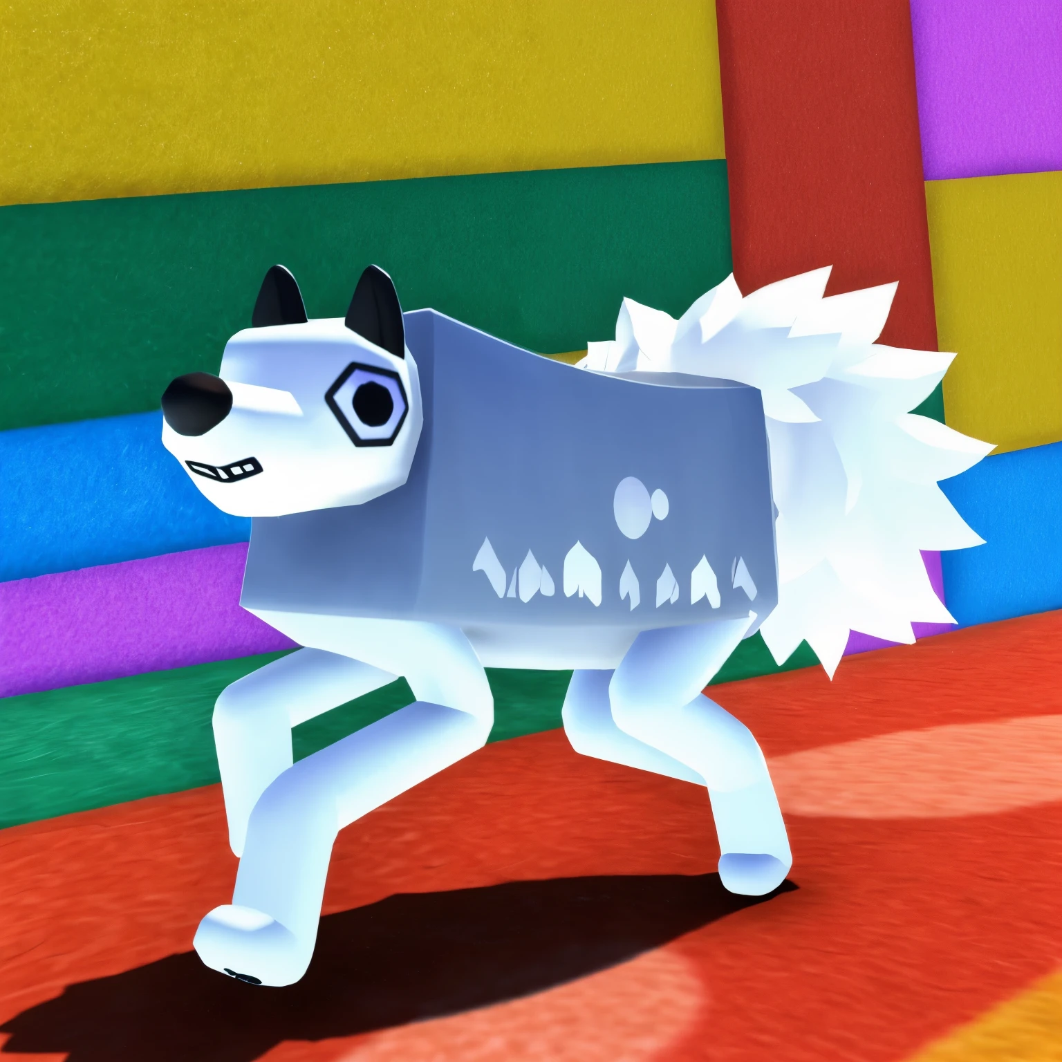 a fluffy wolf wobbledog 