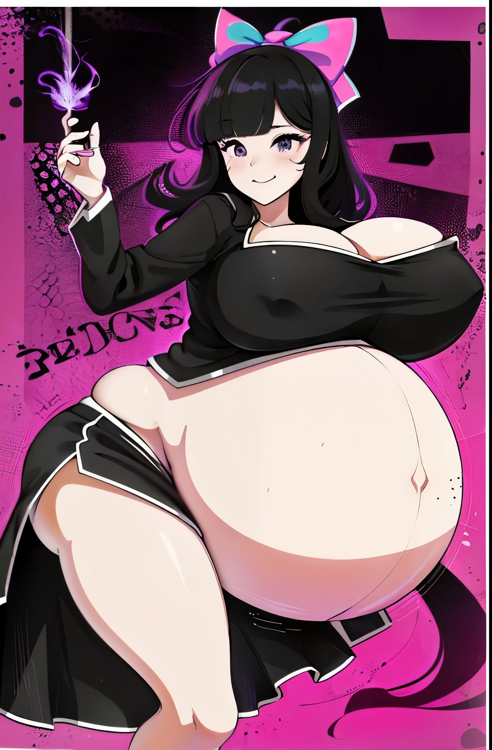 Hair Bow, black hair,Big Baby Bump pregnant, bunny girl suit , Big , nipple, cum,16 years girl, Big pregnant Belly, Big Pregnant girl, Largest Belly of Pregnant, Huge Pregnancy Belly, purple eyes, huge 9 months Pregnancy Belly
