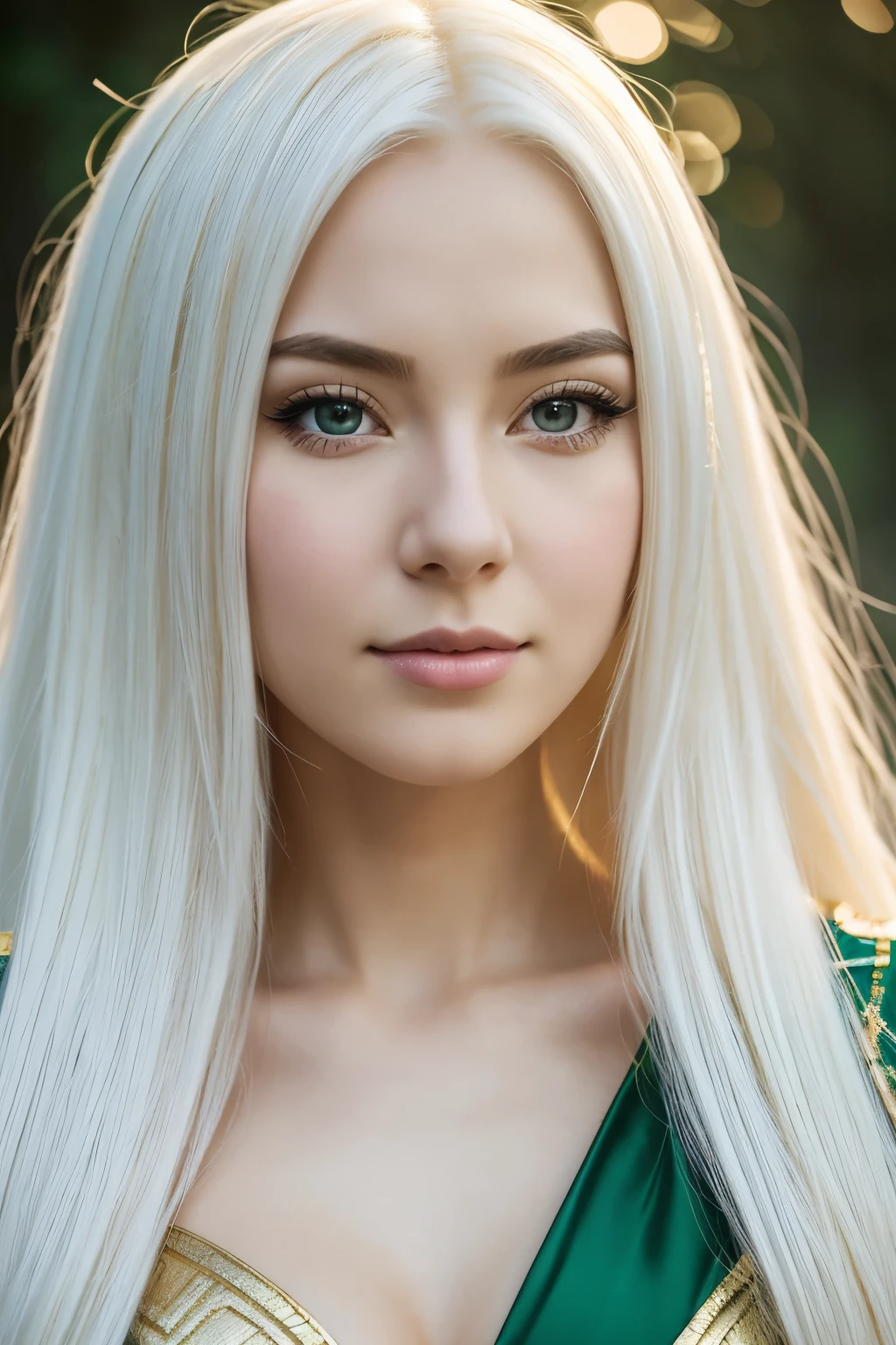 a close up of a girl cosplaying yoimiya from Genshin impact, portrait of very beautiful cosplayer girl, 4k hd. snow white hair, soft portrait shot 8 k, beautiful elven princess, soft flawless pale skin, blonde - haired princess, pale glowing skin, medieval princess, blonde elvish empress, soft pale golden skin, soft pale white skin, cluster, with palestine flag
