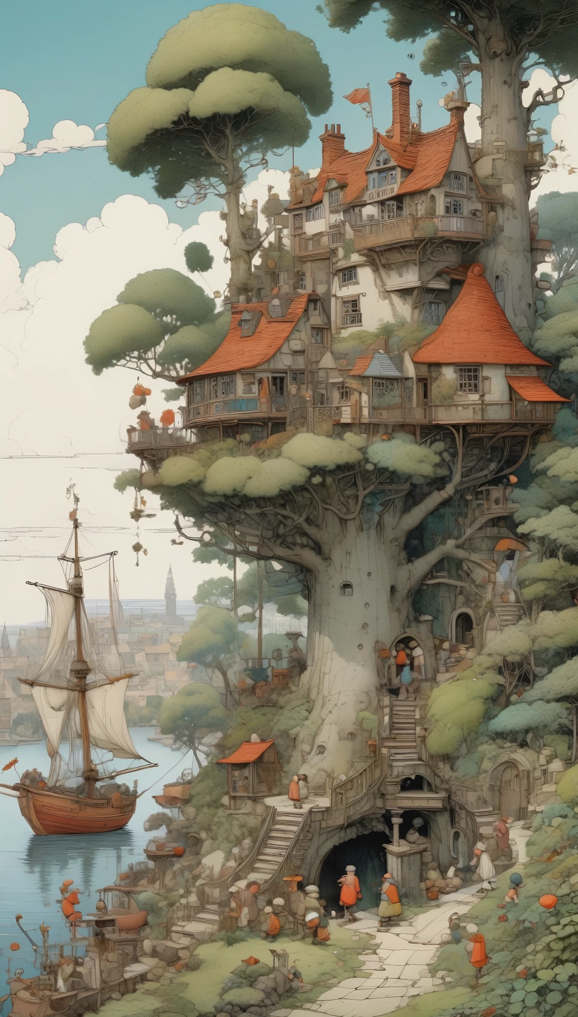 inspired by W. Heath Robinson, best quality, masterpiece, Ultra high detail, 8k