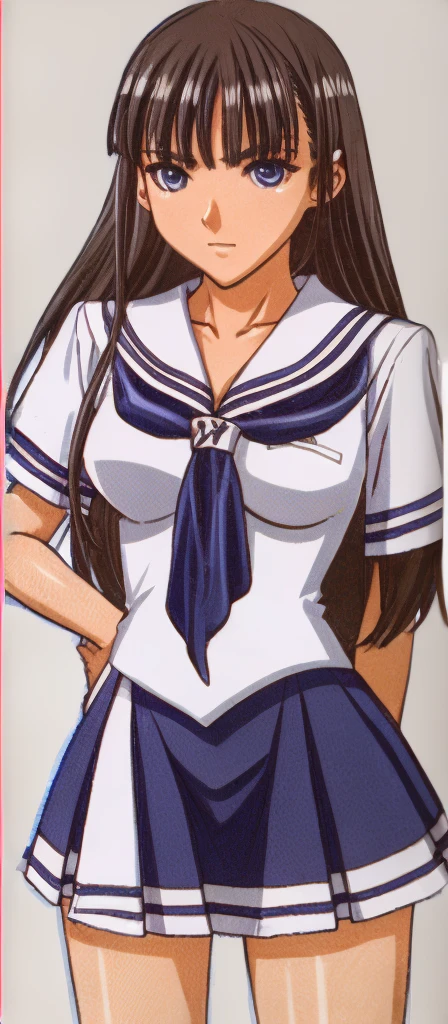 Mizushima Asa, who has big breasts and beautiful legs, is standing with an office worker in a miniskirt uniform.。