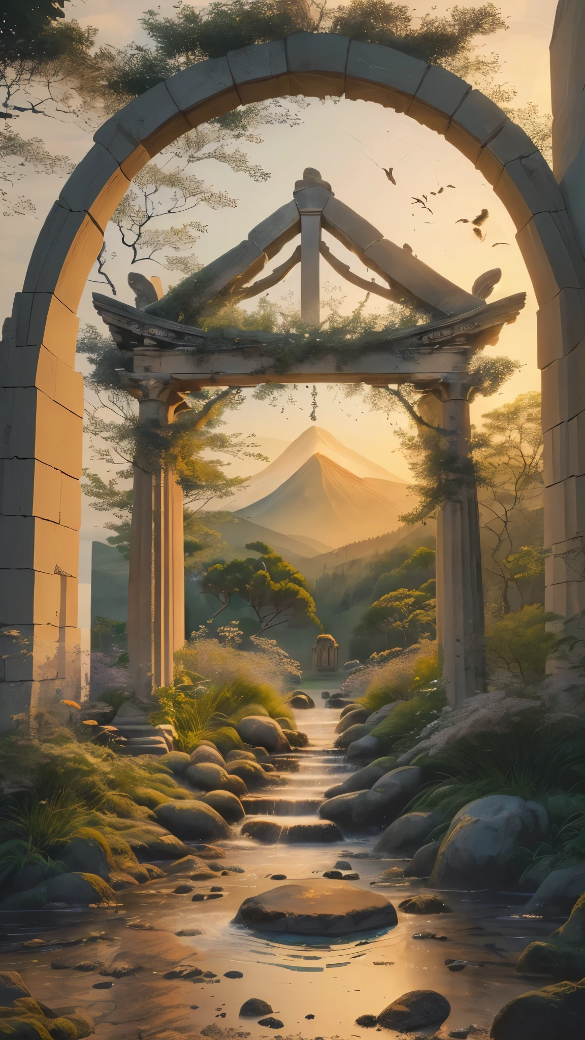 (best quality,4k,8k,highres,masterpiece:1.2),ultra-detailed,(realistic,photorealistic,photo-realistic:1.37),medium:painting,greek temple,beautifully detailed,greek mythology,inner soul,healing,sea of azure,lovers under the moonlight,aesthetic golden light,Aphrodite,shimmering reflections,ancient ruins,enchanting atmosphere,vibrant colors,ethereal beings,gentle brushstrokes,sacred geometry,symbolic arches,grandeur and elegance,storytelling in art,mythical creatures,dreamlike harmony,serene and peaceful,historical significance,serenity in chaos,celestial celestial symphony,tranquil garden,harmonious blend of nature and architecture,dreamy memories,wisdom of the ages,rebirth and transformation,narrative unfolds,eternal beauty,a moment frozen in time,romantic aura,mysterious whispers,untold secrets,sensory journey