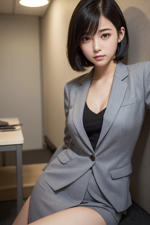 Browsing Caution,View your audience(Highest quality:1.2), 32k HDR, High resolution, (Japanese women),Beautiful woman、short hair with bangs raised、Big Breasts、((Women Scientists))、(Doctoral No.)、((Long white coat))、(Turtleneck sweater)、(Black mini skirt)、(Research Room、Research Room、graduate school)、Glass tube、flask、((Delicate painting))，(Detailed RAW photos of girls), (The pieces fly:1.25), (Highest quality:1.6), (超High resolution:1.5), (that&#39;Photorealistic:1.75), 8k resolution,:1.6),  Canon EOS R5, 50mm, Confused, Very detailed,Cinema Lighting、((Skirt Lift))、Sexy panties,((Flip up the skirt:1.2)),((Put out the nipple:1.2)),((Tied up with rope:1.2)),