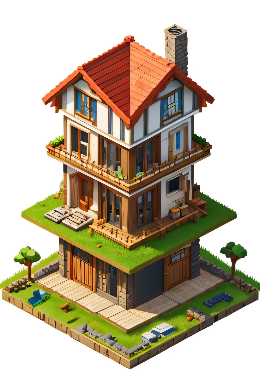 Cartoon,house,Game Building,White background