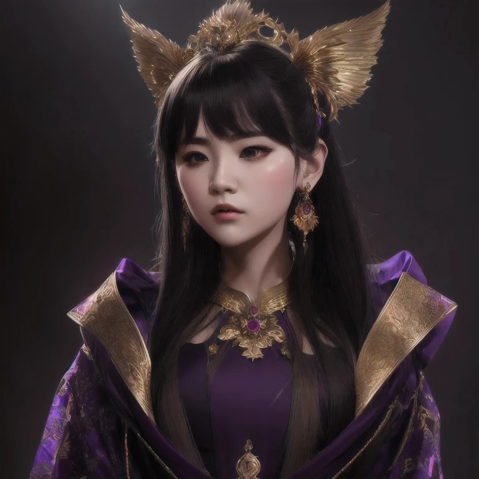 there is a 18 years old in a purple dress holding a dragon, wlop and ross tran, ross tran 8 k, fantasy art style, chengwei pan on artstation, a beautiful fantasy empress, ross tran and wlop, ruan jia and artgerm, the dragon girl portrait, ig model | artgerm, artgerm and ruan jia,beautiful
1girl
bangs
淡绿 eyes
closed mouth
ear piercing
earrings
grey background
hair ornament
jewelry
lips
looking at viewer
military
military uniform
nose
piercing
portrait
realistic
short hair
simple background
solo
upper body