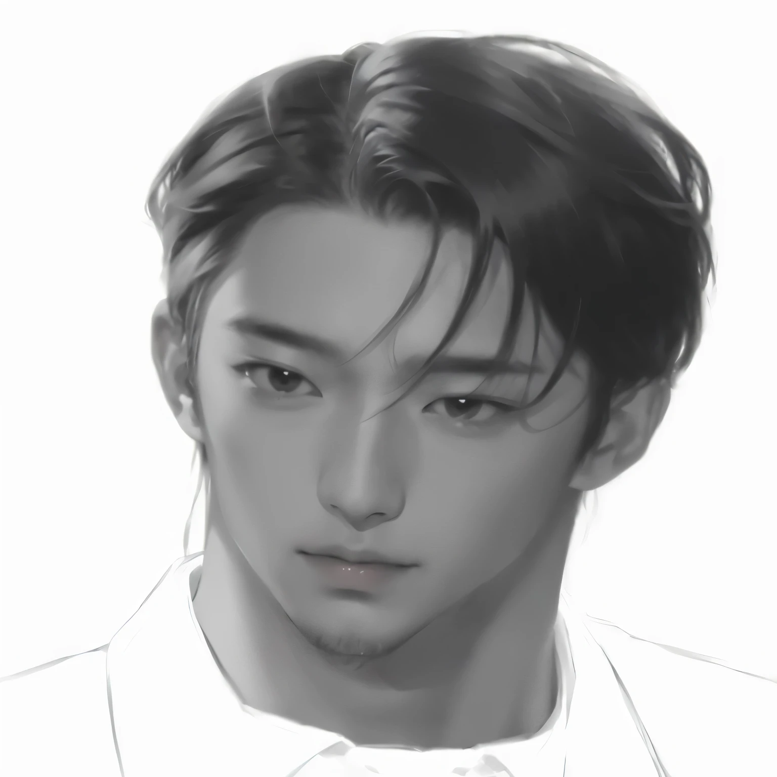 Drawing of a man wearing a tie and shirt., Inspired by Yasutomo Oka, Anime image of a handsome young man, Inspiration from Junggeun Lee, Inspired by Byeon Sang-byeok, Kentaro Miura&#39;s manga style, digital sketch, Inspiration from Kim Deuksin, Inspiration from Yan Juncheng, The delicate androgynous prince