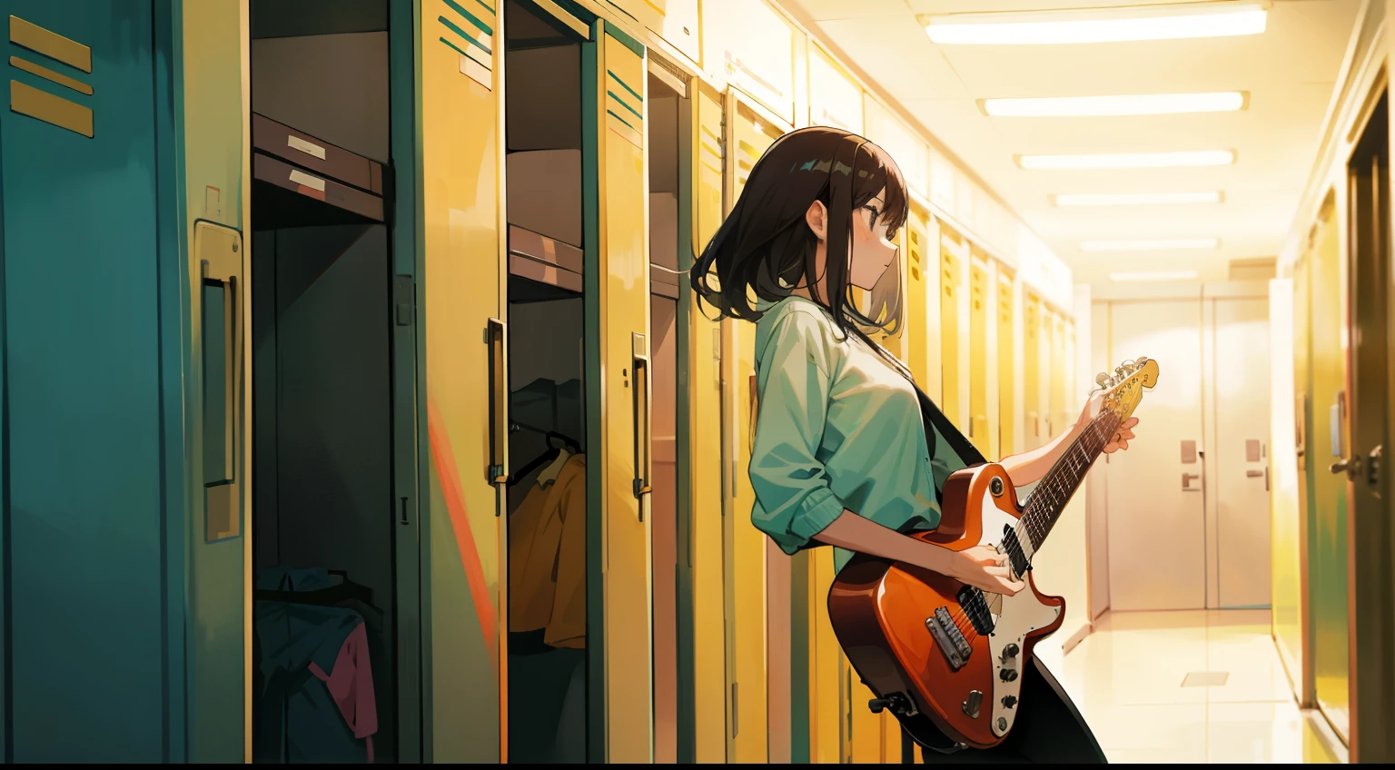 Playing guitar3People Women Lockers