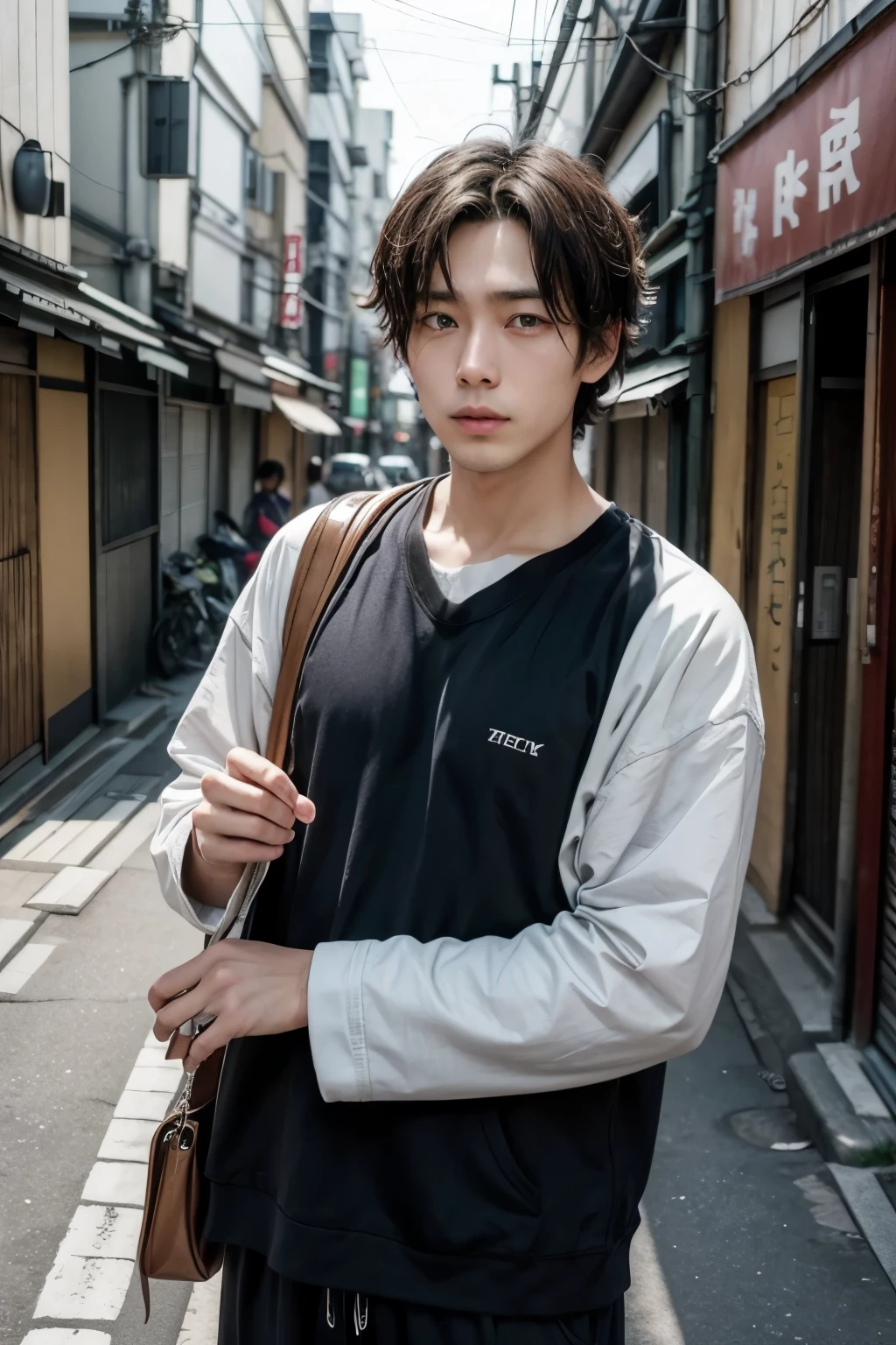 Play a male character who lives in the poor area of Tokyo