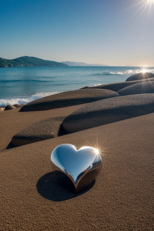 An artistic representation of a heart that appears to be made of sturdy materials, como metal ou pedra, with the timeless words written on its surface. This illustrates how these words echo in our hearts, fortalecendo-nos contra as adversidades.