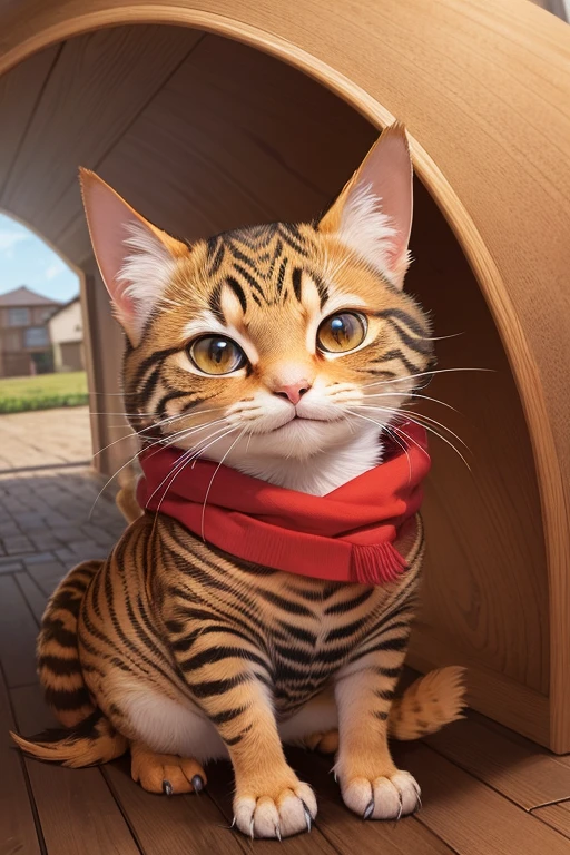 Kuki the pheasant cat greets you with a smile and a hello