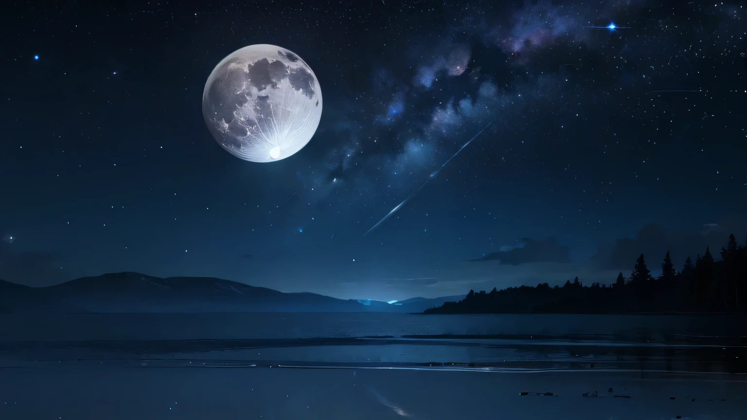 full moon　Starry Sky
