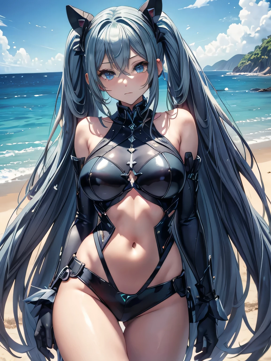 
(Maxima calidad), ((la mejor definicion)) Miku Hatsune antropomorfica, furry art, ojos azul intenso ((la mejor calidad)), recostada sobre su lado izquierdo, pose medio lateral, descalza, patas bien definidas, la mejor calidad, beach landscape al atardecer, sensual pose, sensual bondage