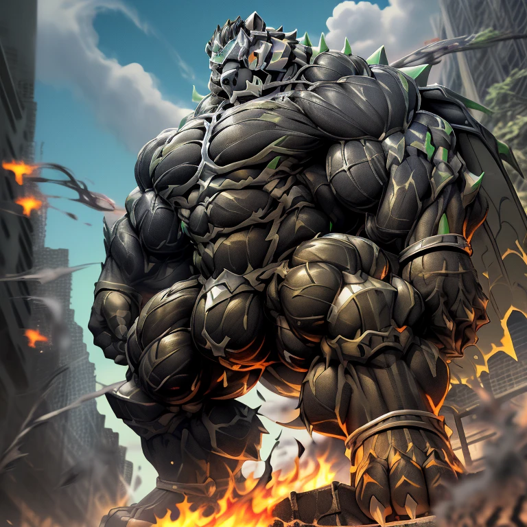 (masterpiece. official art. 8k. best quality. detailed full body. full body.)

(situation 1 : dominating MONOMASA. MONOMASA is over 1000 meters long. focus GIANT mechanical Muscular MONOMASA is trampling the city. Looking down. macro. stomp)

(situation 2 :smoke and flames rising from the destruction in the city)

(Additional details 1: Its nanosut emphasizes the muscles. wearing crNanosuit. nanosuit. creating crNanosuit. black visor. wearing a full-face helmet. hero in anime style.)

(Additional details 2: (Detailed head. Detailed Body. Detailed abs. gigantic muscles. HYPER MUSCLES. Gigachad Muscular. big muscle. pecs. triceps. traps. unusually developed muscular body. body full of huge muscles. showing off muscles. pectorales enormes. Exaggeratedly huge muscles. huge muscles. long legs.).

(Additional details 3: NJfurry. Spread wings. It has wings. have big wings. black wings. The claws are sharp. Sharp teeth.5 toes).

(Additional details 4: black color hyper penis. hyper black penis. big penis)