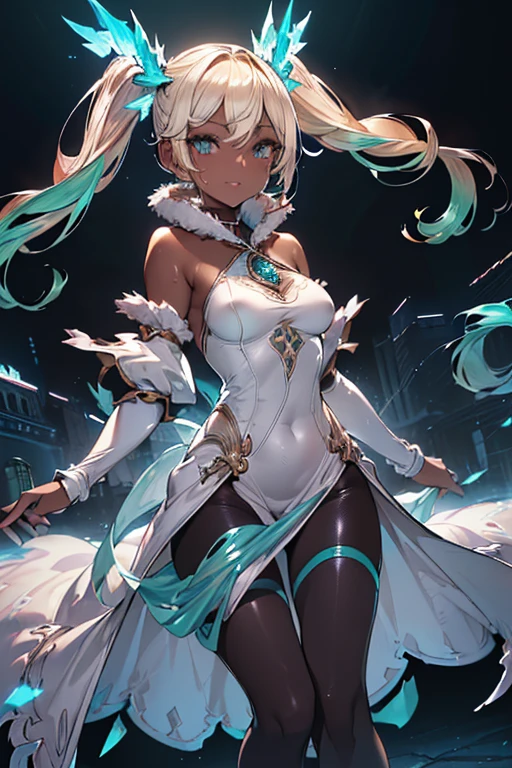 nsfw, bewitching pose, (((vulgarity))), sweat,Dripping water,My whole body is wet,heavy breathing, humid, 
High resolution,Sharp focus,(Super detailed,Very detailed),(Very detailed CG unity 8k wallpaper),(((Vibrant colors))),{best illustration},
Iooiklas,Platinum Blonde Hair,Twin tails, hair ornaments, 
Complex eyes,Beautiful fine details,Symmetrical eyes,Big eyes:1.5,Seductive eyes, (((dark skin,dark_skin,lustrous skin:1.5,bright skin: 1.5,
skin tanned, shiny skin,very shiny skin,Shiny body,plastic glitter 
skin,exaggerated shiny skin,illuminated skin))),
(Detailed body),(Detailed face)), cute,Lewd,erotic,Bold,Camel Toe,
small breasts,Revealing clothing,show skin,
(((Sexy aqua fur coat, Aqua fur coat outfit,
 wearing a Ice Dress:1.3,aqua 冬 coat))), ((Ice Dress,elegant Ice Dress)),
(White gloves,White clothes,(((Complex outfit,Complicated clothes,Embroidered costume,Glamorous costumes,Embroidered clothes,
(((Glamorous clothing))),White Dress, skinsuit, Bodysuits, pantyhose,Black knee socks, Removable sleeves,

(Flying debris, 超High resolution),Wear an iridescent aura,
Invisible Light, Amazing shine, Neon orange glow, The colors of another world,Bright colors, Ghostly Effects,
Arrogant look, Domineering smile,

dynamic angle, dynamic pose,



