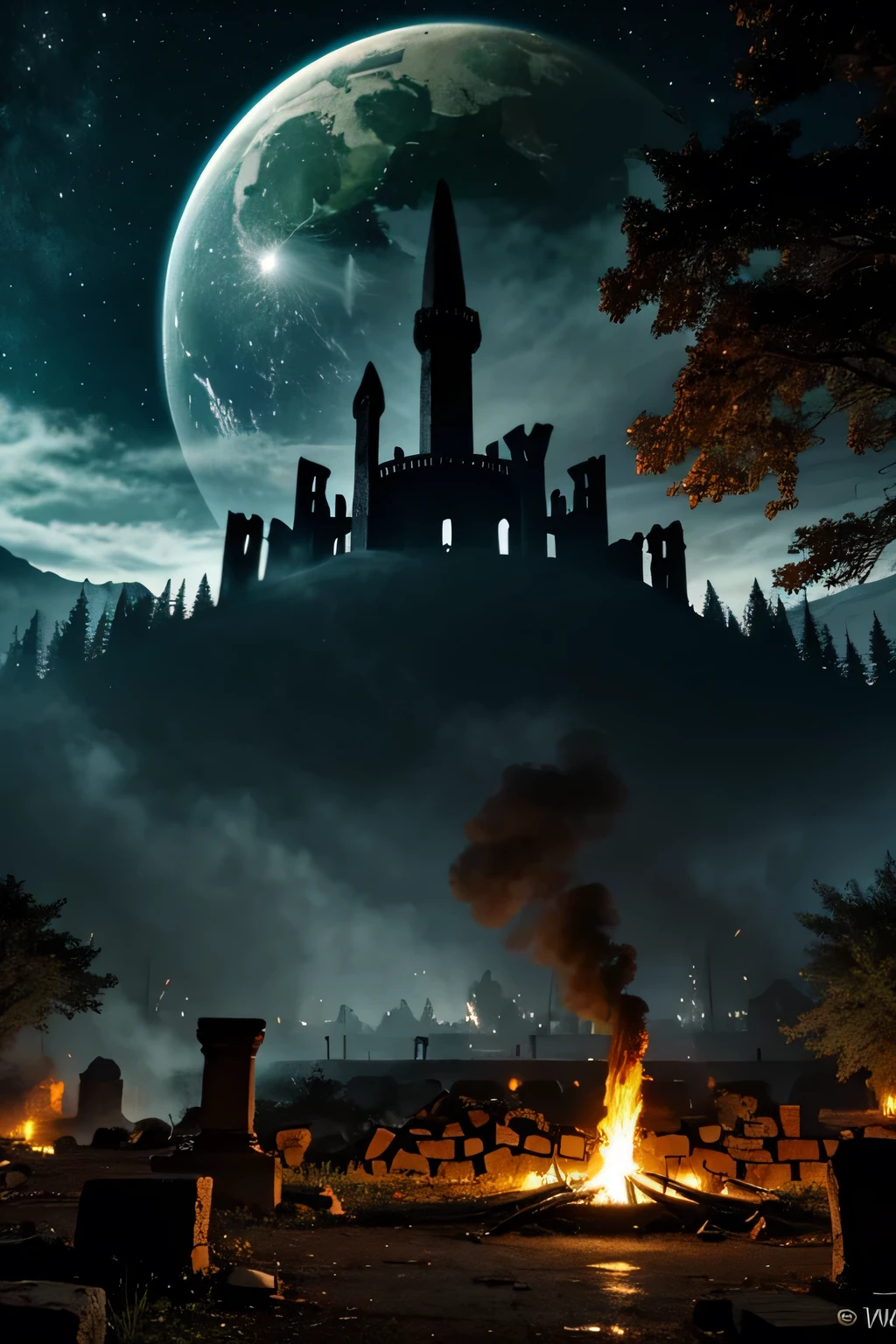 ruins　Fall of Death　Burning Earth　night