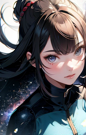 "An absurd solution, High resolution, (masterpiece: 1.4), Ultra-detailed, One girl, From above, universe, floating"